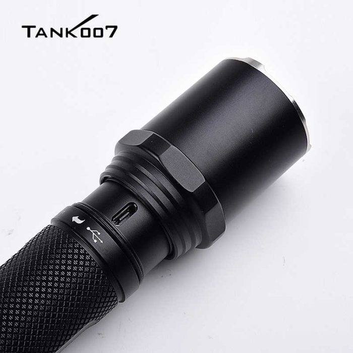 PC11B USB Rechargeable LED Police Flashlight with Tail Dual Switches-Tactical type - Image 3