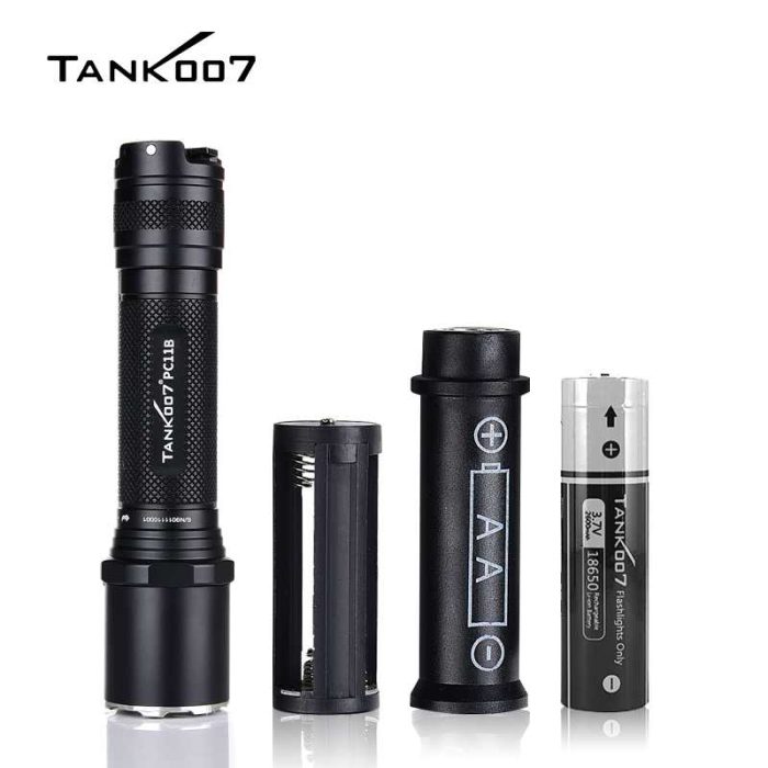 PC11B USB Rechargeable LED Police Flashlight with Tail Dual Switches-Tactical type - Image 5