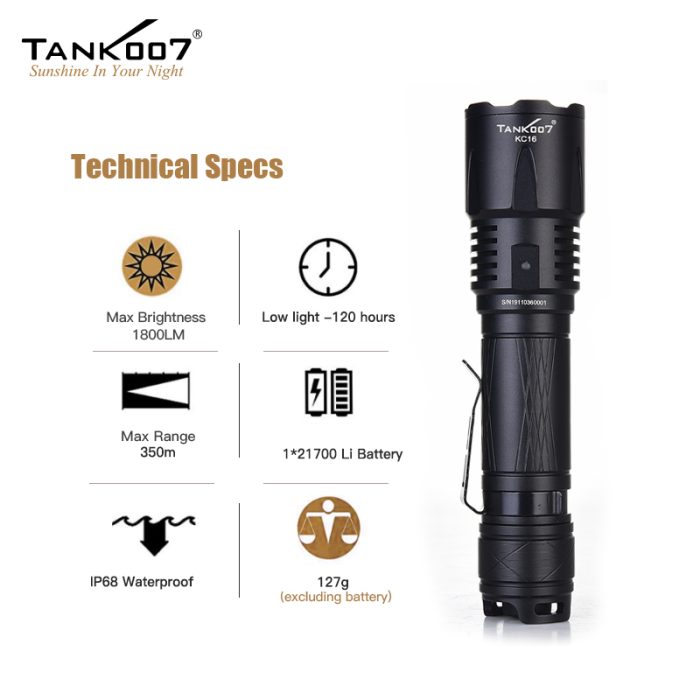 KC16 Typical High Power Rechargeable Police Flashlight Long-range - Image 4