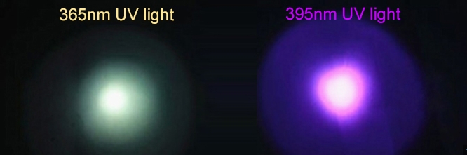 UV lights are 365nm and 395nm