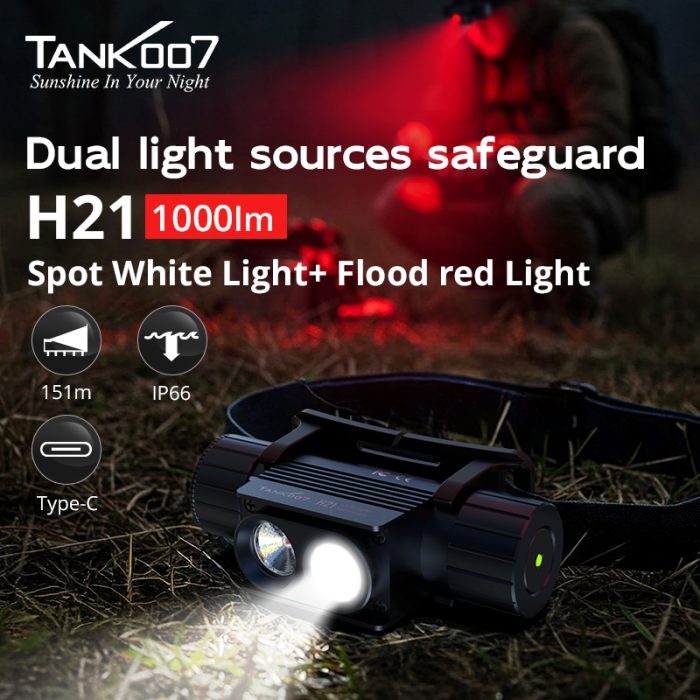 H21 double lamp headlight strong uniform red light magnetic rechargeable lamp - Image 2
