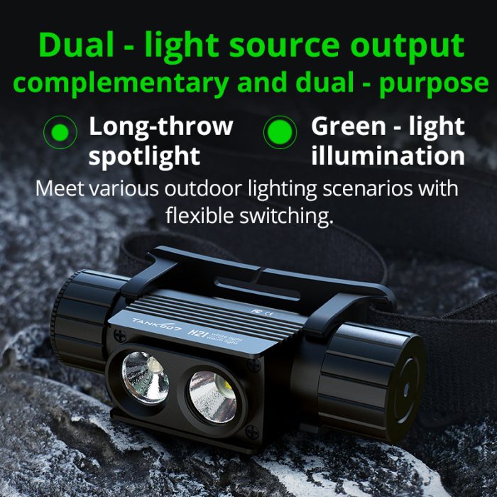H21 uniform green light double lamp headlight high power outdoor mountaineering - Image 4